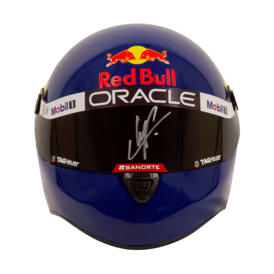 Sergio Perez Signed Formula 1 RedBull Helmet Full Size Replica with Beckett COA